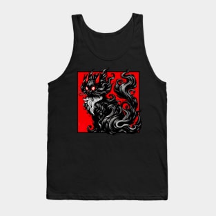 Cool Abstract Art Black Cat Demon Tank Top